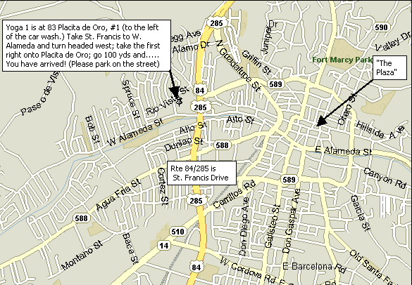 Map to Susan's Studio